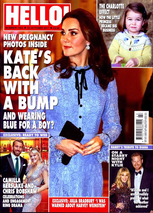 HELLO! magazine 23 October 2017 Kate Middleton Amber Le Bon Dawn French Kylie Minogue