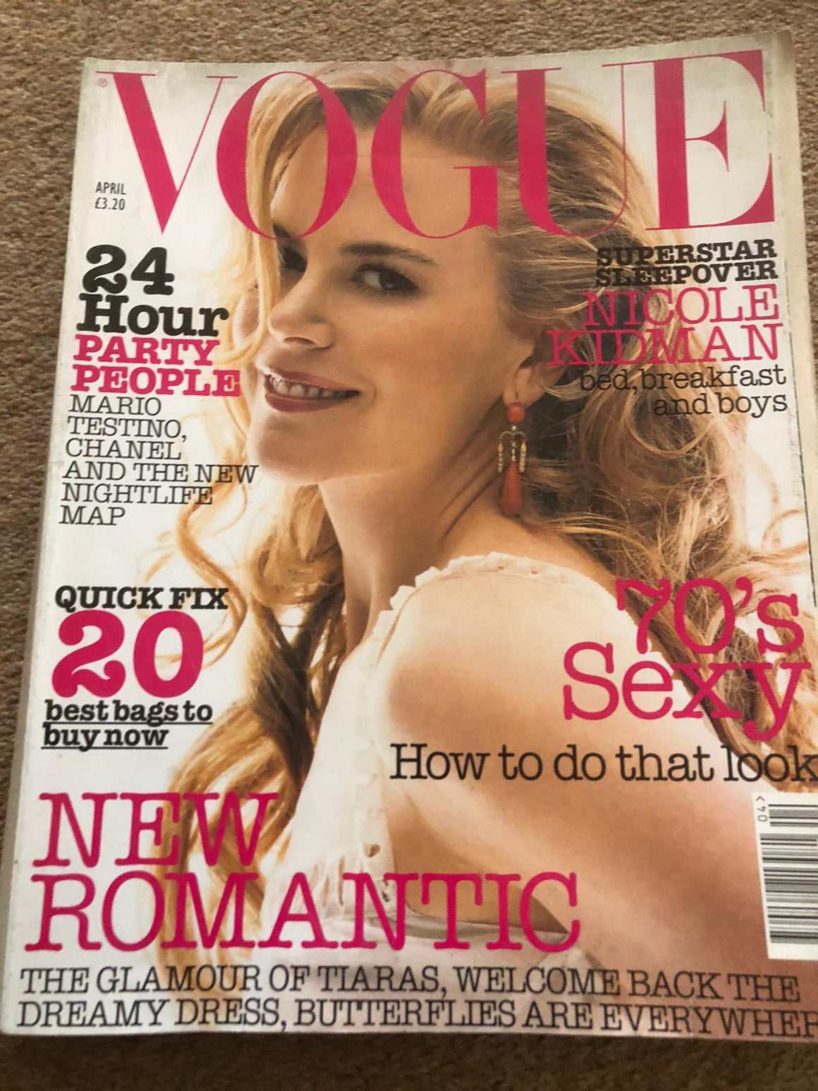 Vogue magazine Vintage 2002 April UK issue Nicole Kidman cover by Regan Cameron