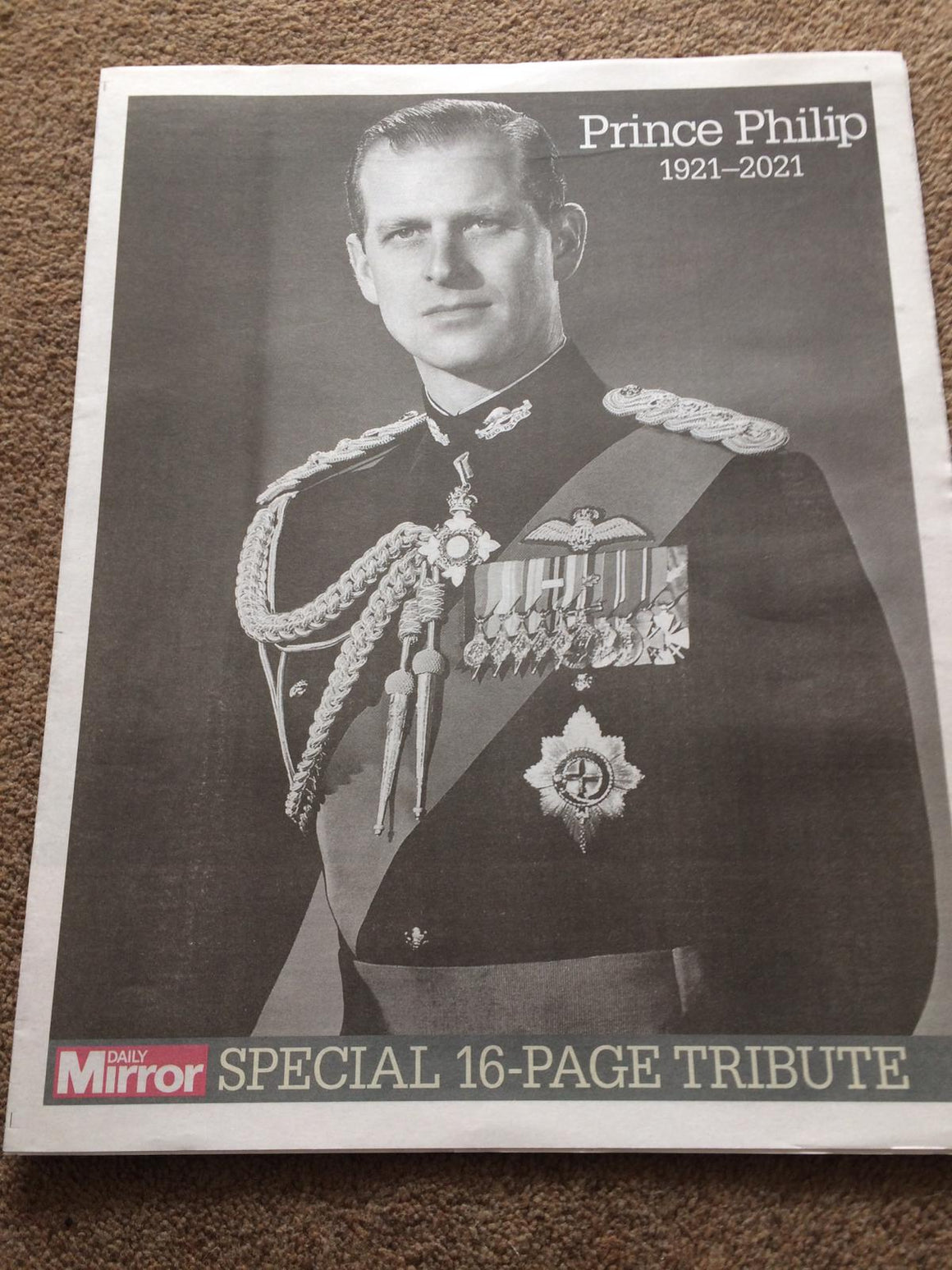 DAILY MIRROR UK NEWSPAPER - PRINCE PHILIP Souvenir Supplement 10th April 2021