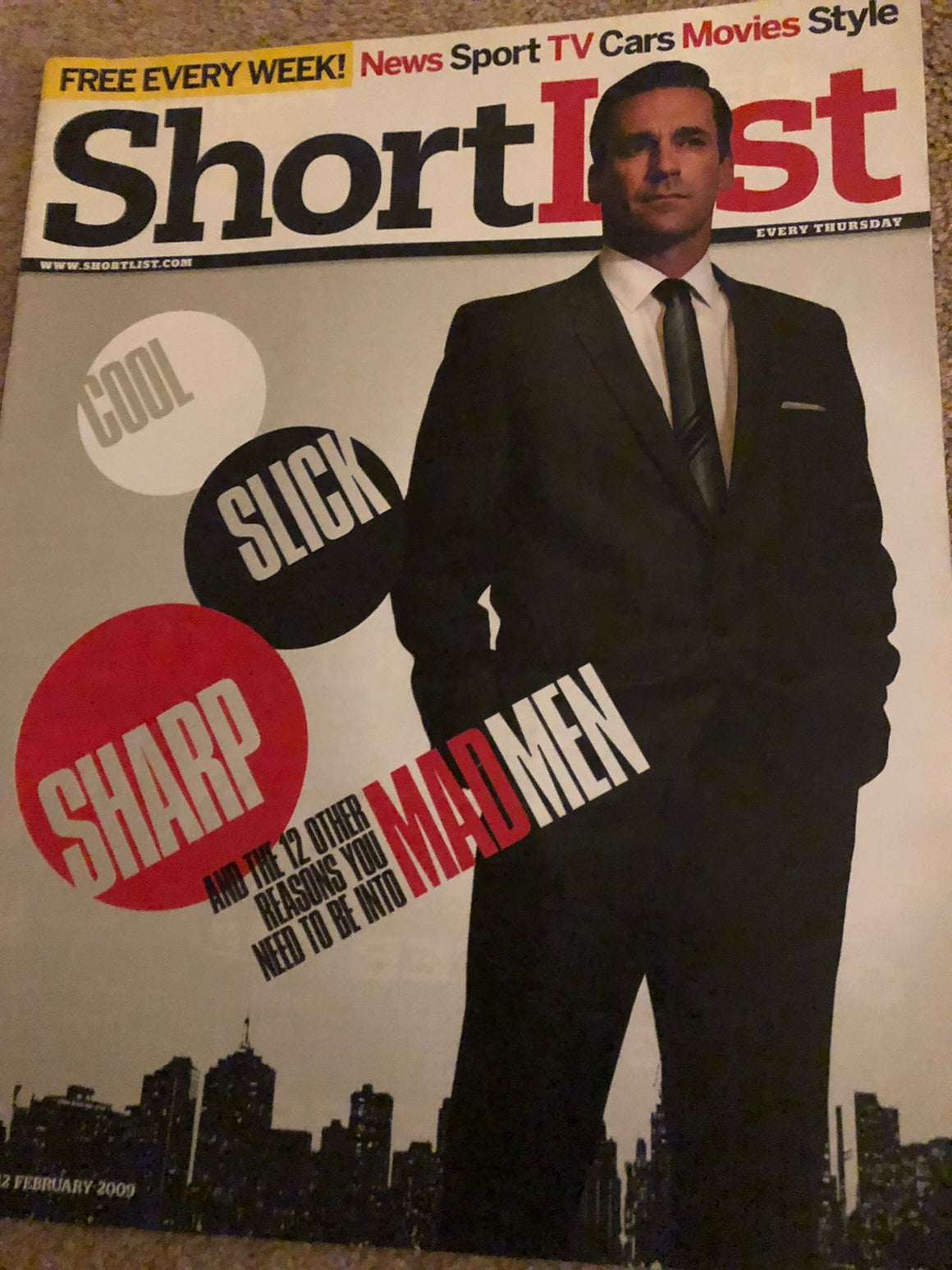 Shortlist Magazine 2 Feb 2009 John Hamm Mad Men