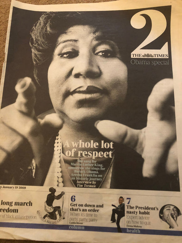 Times 2 Supplement 19/01/2009 Aretha Franklin Cover Interview