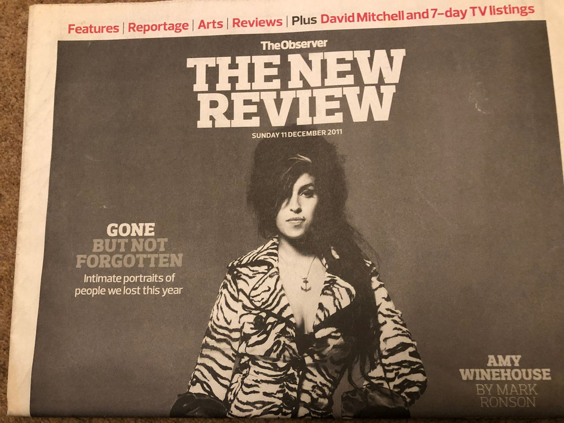 OBSERVER NEW REVIEW 11/12/2011 AMY WINEHOUSE COVER FEATURE