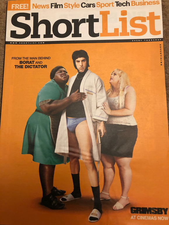 Shortlist magazine – 25 February 2016 - Sasha Baron Cohen Cover