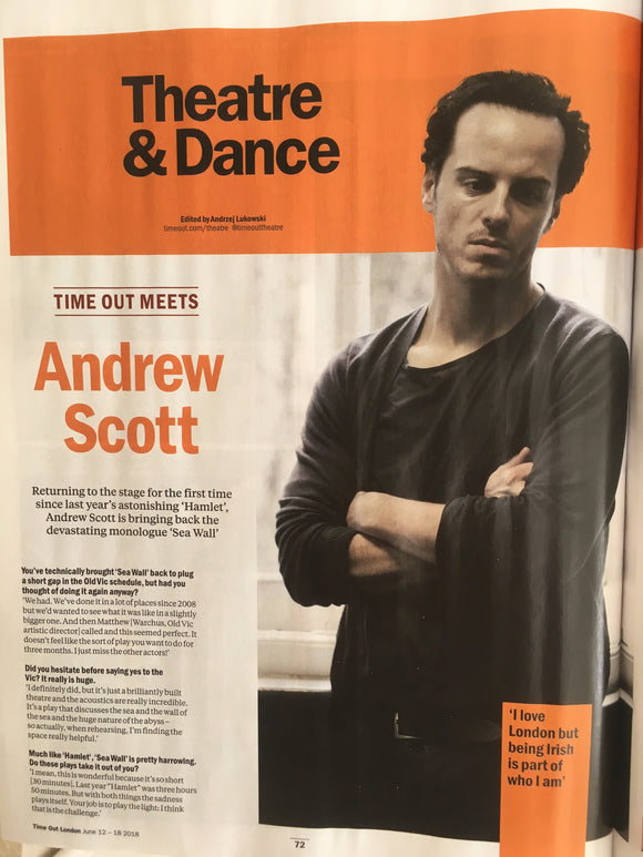 London Time Out Magazine 12th June 2018 Andrew Scott Inteview