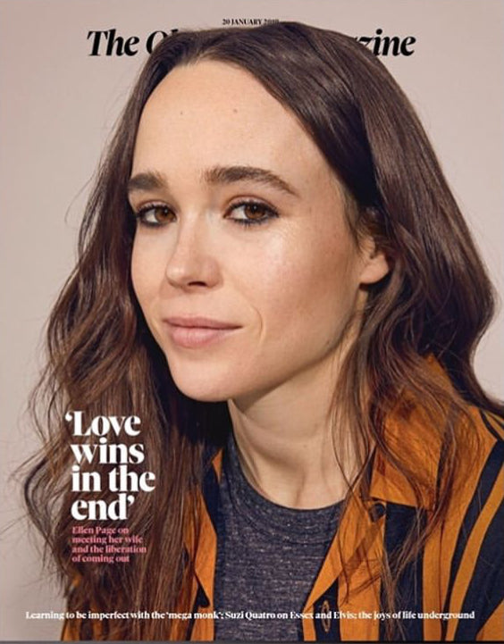 UK Observer Magazine JANUARY 2019: ELLEN PAGE COVER AND FEATURE Suzi Quatro