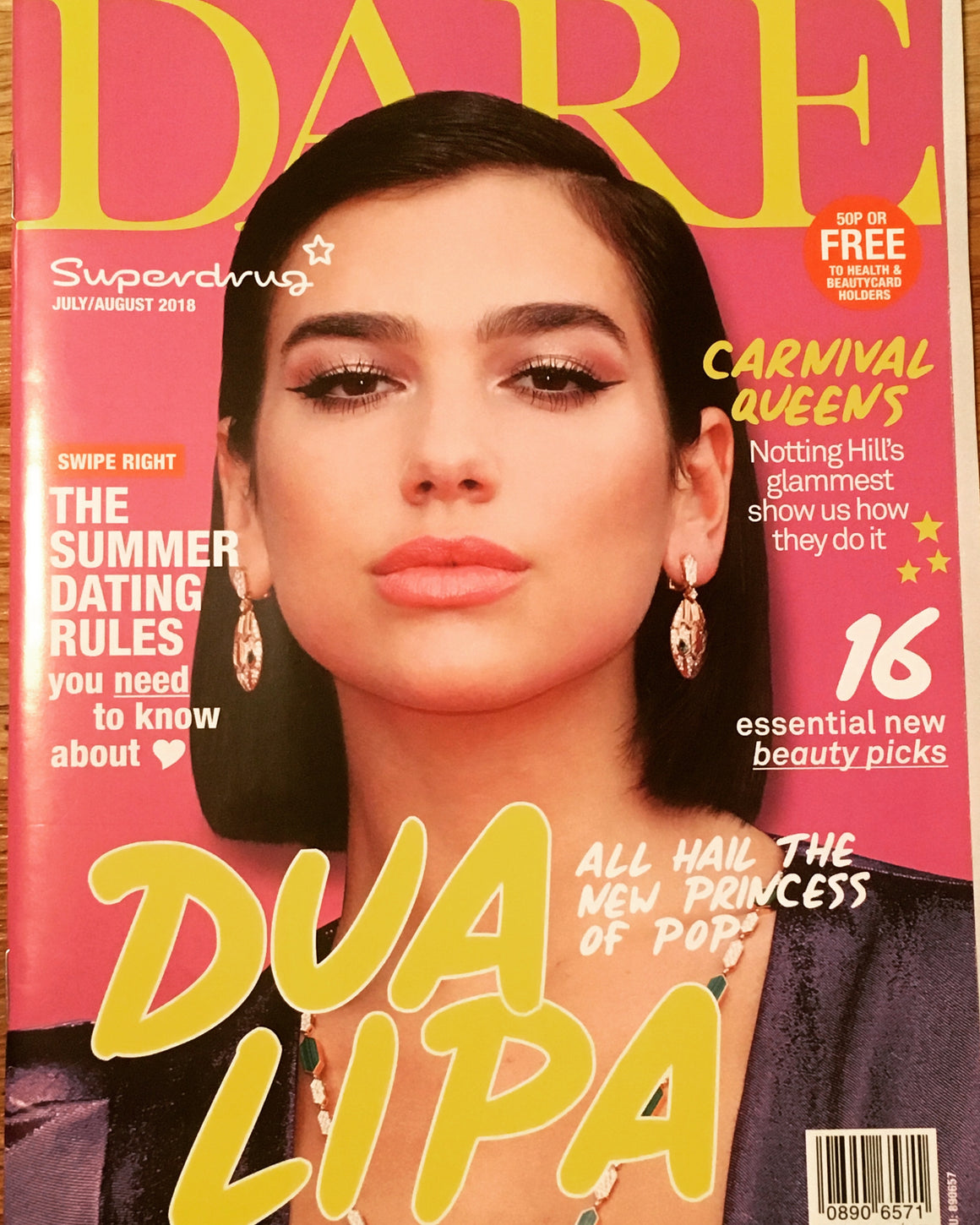 UK Dare Magazine July/August 2018: DUA LIPA COVER STORY