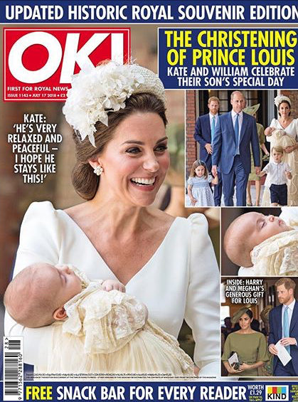 UK OK! Magazine July 2018: Royal Baby Prince Louis Christening ISSUE KATE MIDDLETON