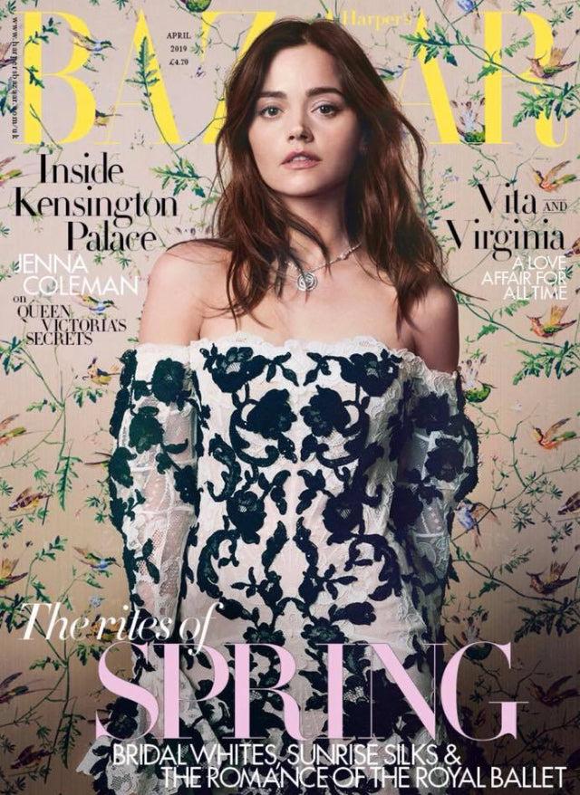 UK Harper's Bazaar Magazine April 2019: JENNA COLEMAN COVER STORY & FEATURE