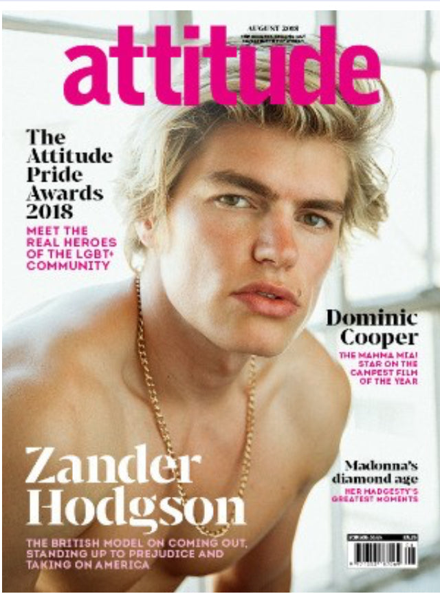 UK Attitude Magazine August 2018: ZANDER HODGSON Madonna DOMINIC COOPER