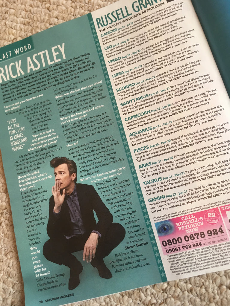 UK SATURDAY magazine 07/2018 ANITA RANI Boy George RICK ASTLEY Nana Mouskouri