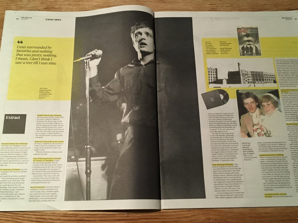 UK Observer New Review 24th March 2019: Joy Division Ian Curtis Cover Story