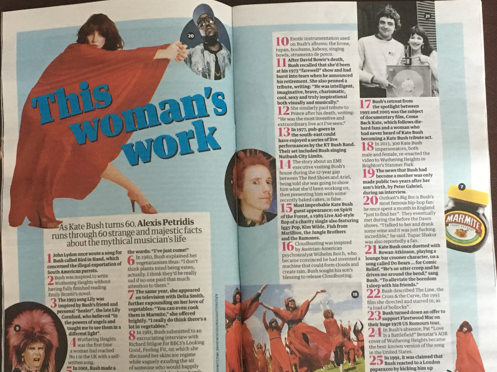 UK GUARDIAN Guide magazine 28 July 2018: Kate Bush on her 60th