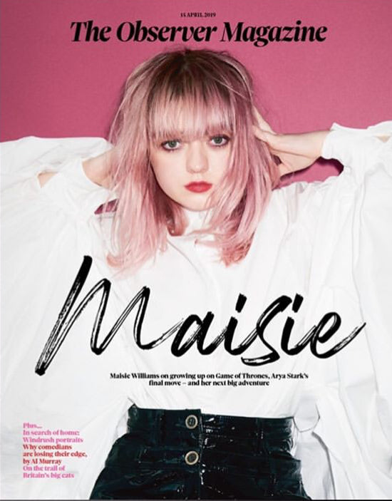UK OBSERVER magazine April 2019 Maisie Williams cover & interview