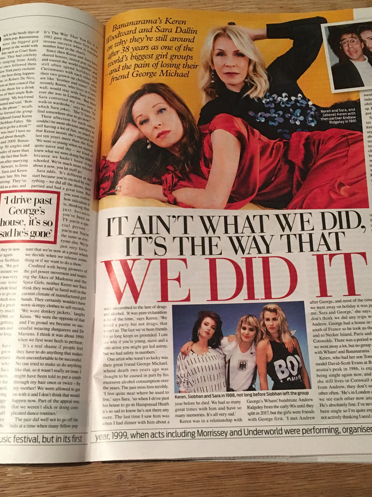 UK Weekend Magazine April 2019: Keren Woodward George Michael BANANARAMA Aled Jones