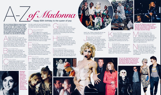 UK Madonna Sunday Express S Magazine Madonna Magic The Queen Of Pop At 60