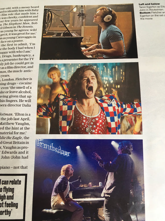 UK TELEGRAPH magazine April 2019 Lara Stone Dexter Fletcher Taron Egerton Elton John