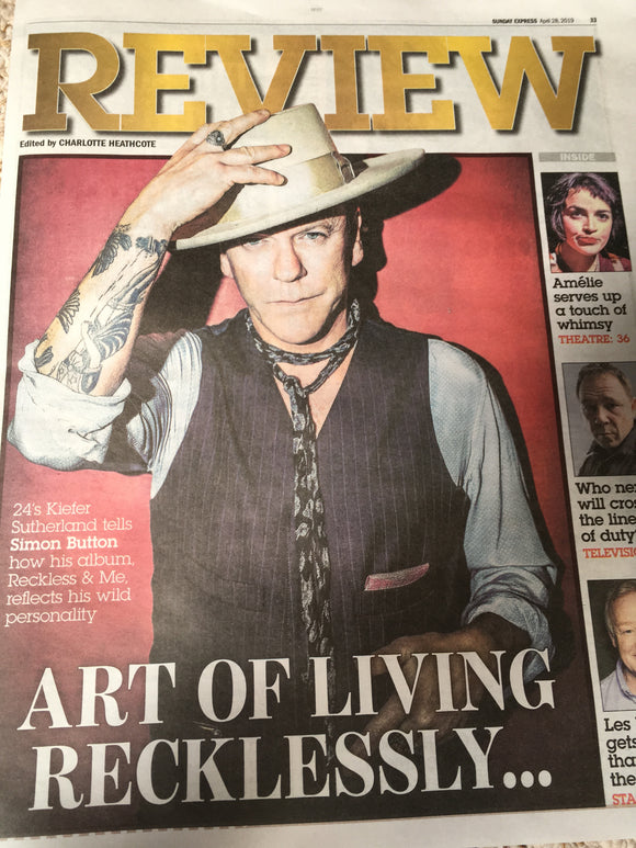 UK EXPRESS REVIEW April 2019: KIEFER SUTHERLAND COVER AND FEATURE