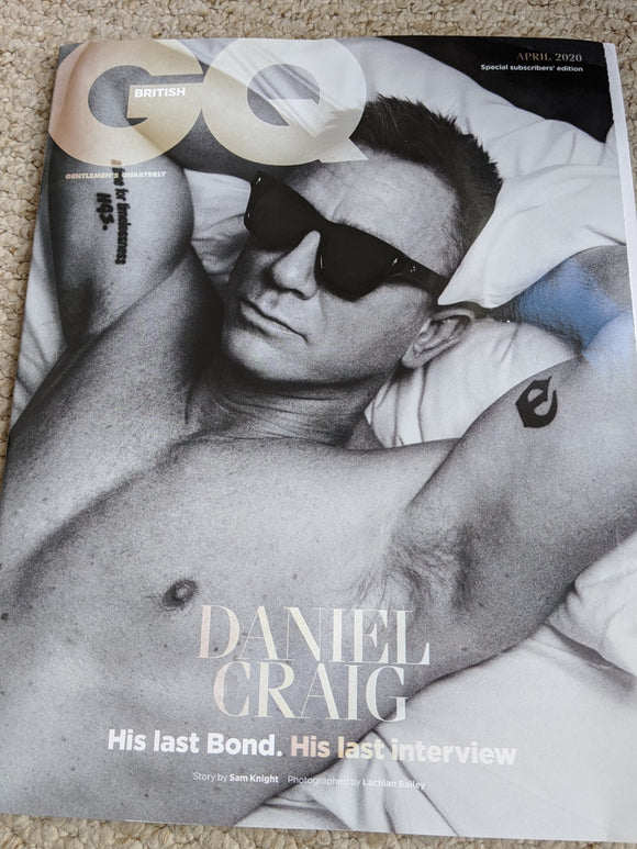 BRITISH GQ MAGAZINE APRIL 2020: DANIEL CRAIG EXCLUSIVE SUBSCRIBERS COVER