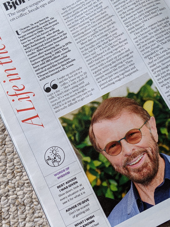 UK SUNDAY TIMES Magazine March 2020: THEO JAMES Bjorn Ulvaeus ABBA