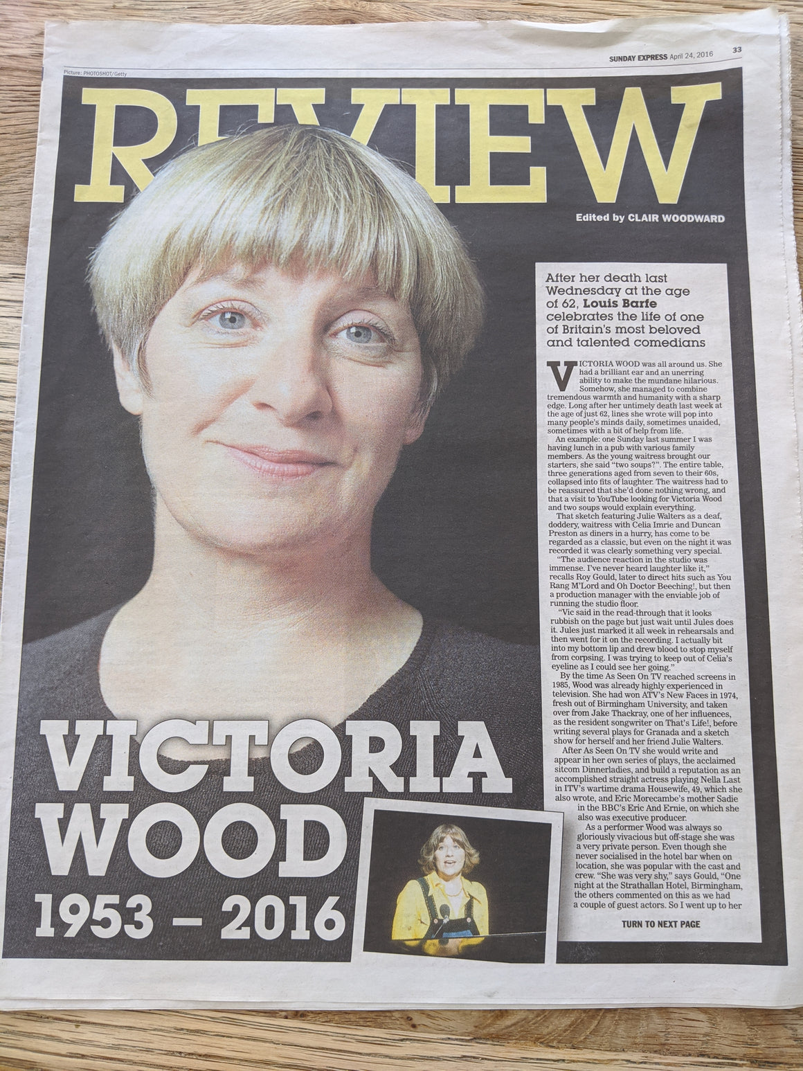 Express Review April 24 2016: Victoria Wood Cover