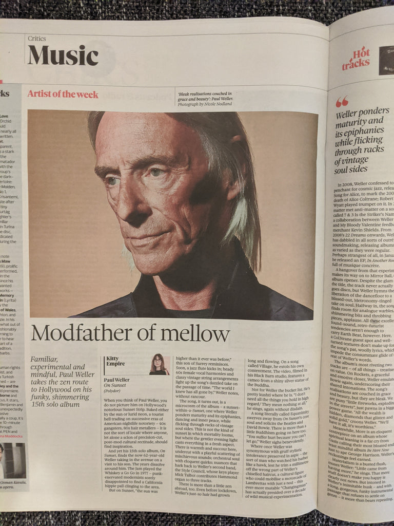 UK Observer New Review 5th July 2020 Paul Weller