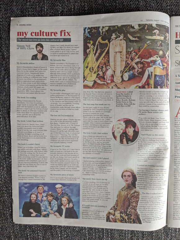 Times Review August 2020: Biffy Clyro (Simon Neil) Interview