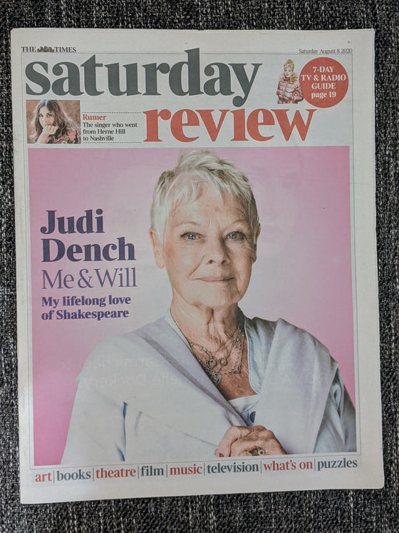 UK Times Review 8 August 2020: Judi Dench Cover Interview