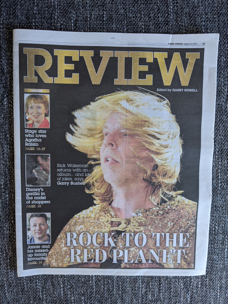 EXPRESS REVIEW 23rd August 2020 - Rick Wakeman (YES) Cover + Interview