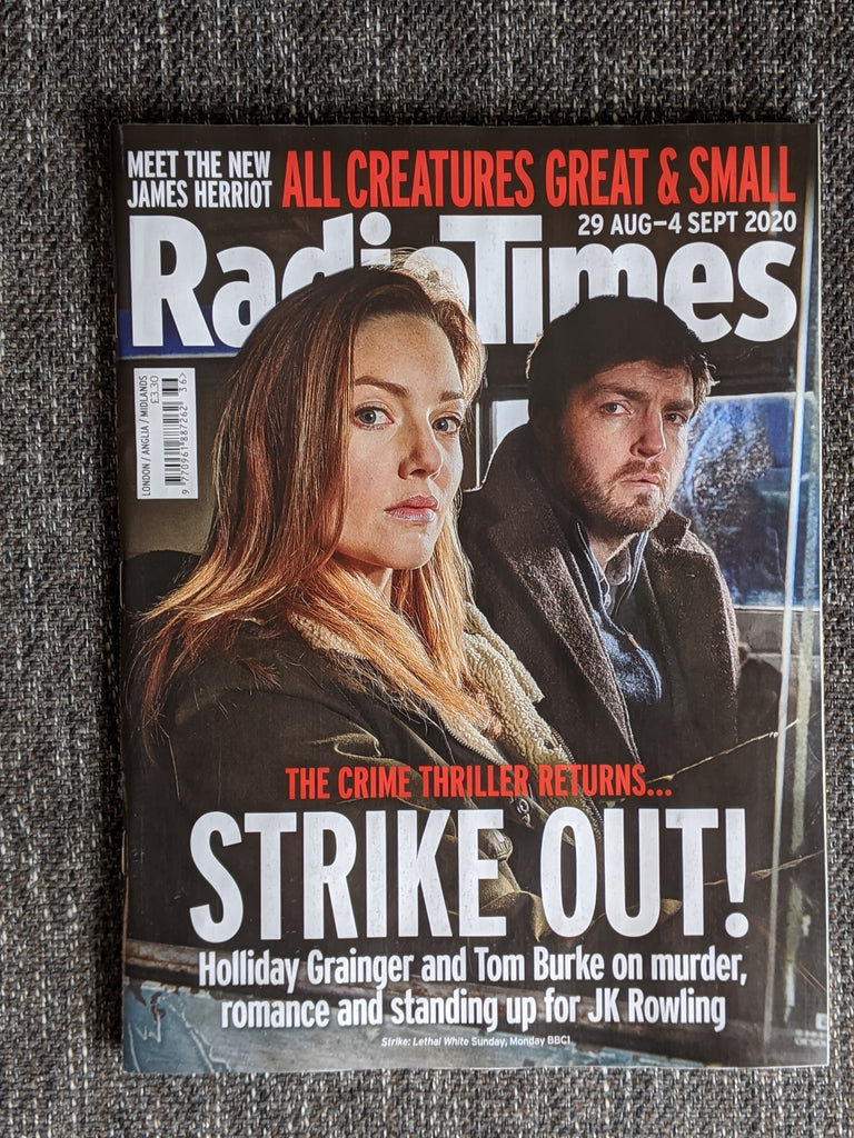 Radio Times Magazine 29 Aug 2020 TOM BURKE Holliday Grainger STRIKE