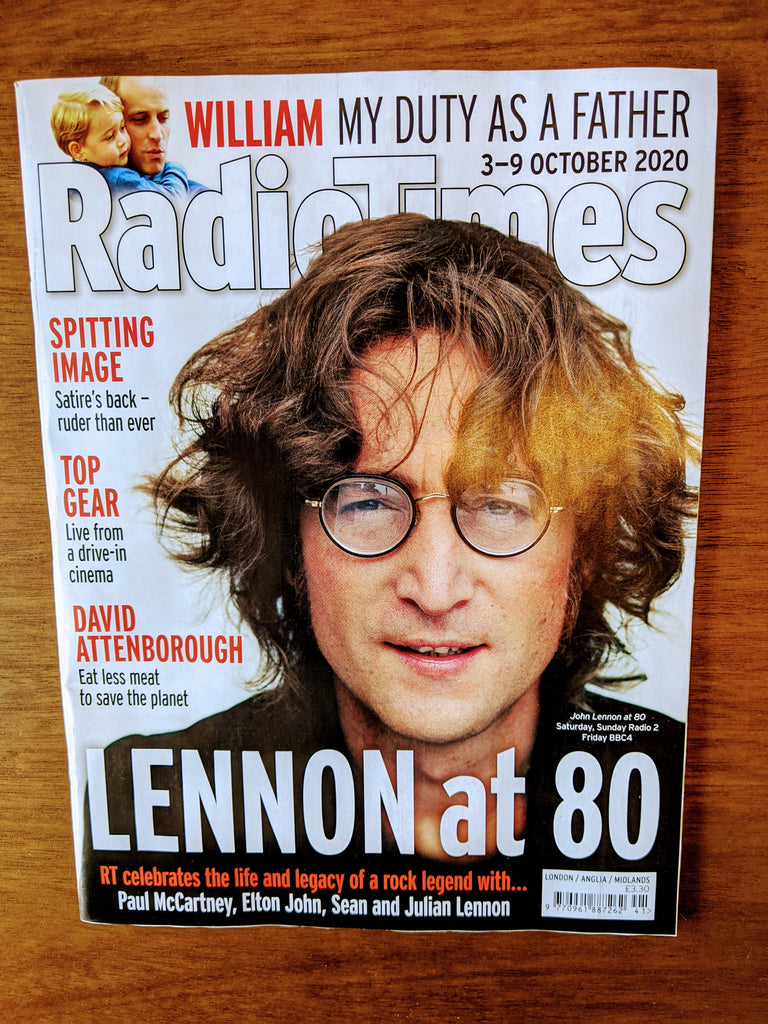 UK Radio Times 3 October 2020: John Lennon at 80 The Beatles Paul McCartney