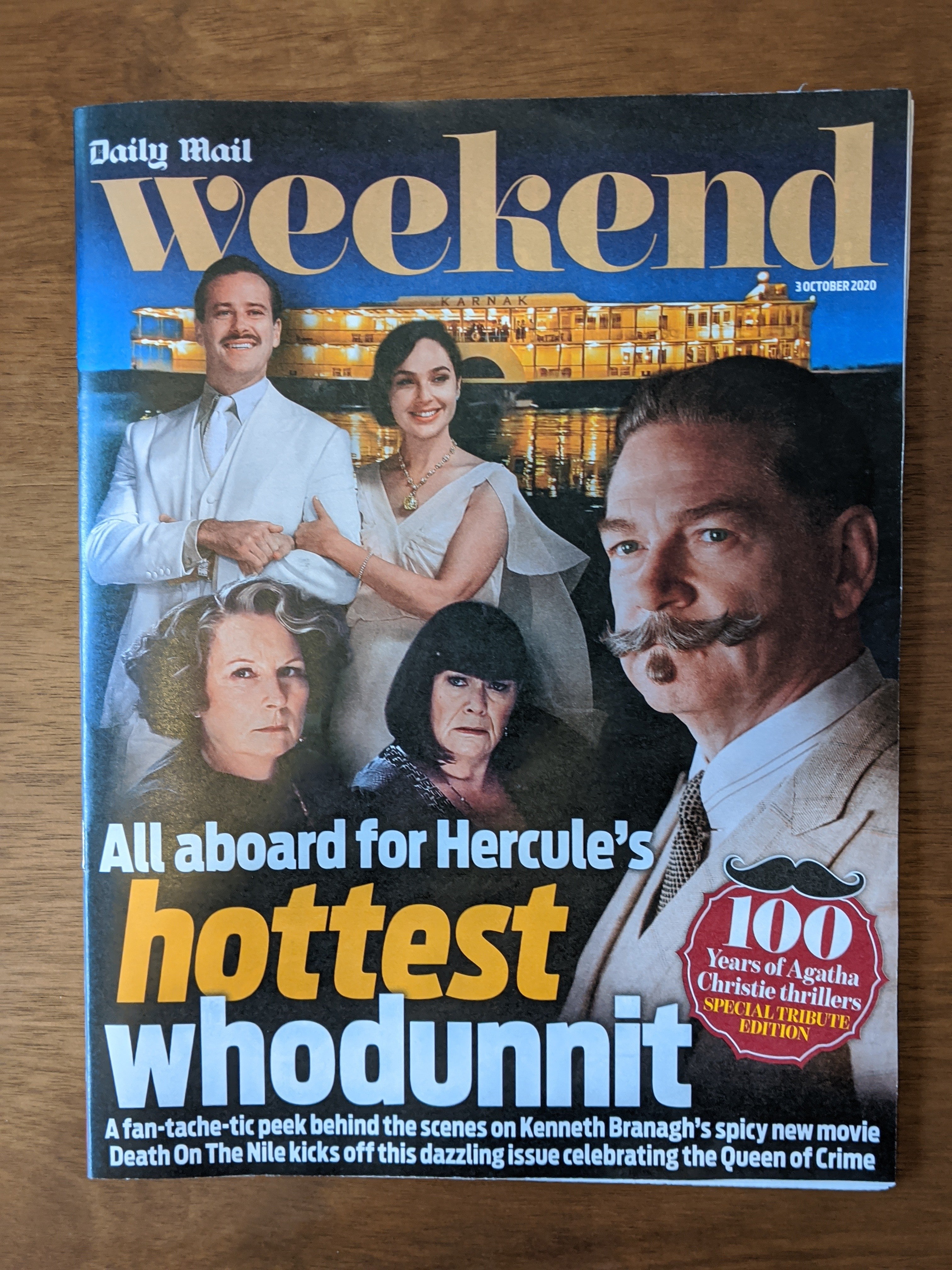 UK WEEKEND Magazine 10/2020 ARMIE HAMMER Dawn French KENNETH BRANAGH G ...