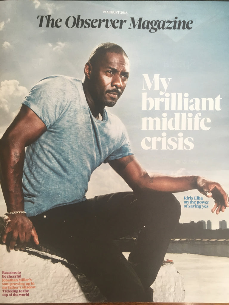 UK Observer magazine August 2018: IDRIS ELBA COVER INTERVIEW