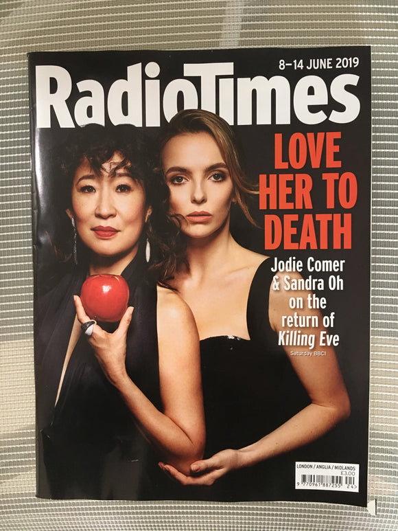 UK Radio Times Magazine 8 June 2019: Jodie Comer & Sandra Oh (Killing Eve)