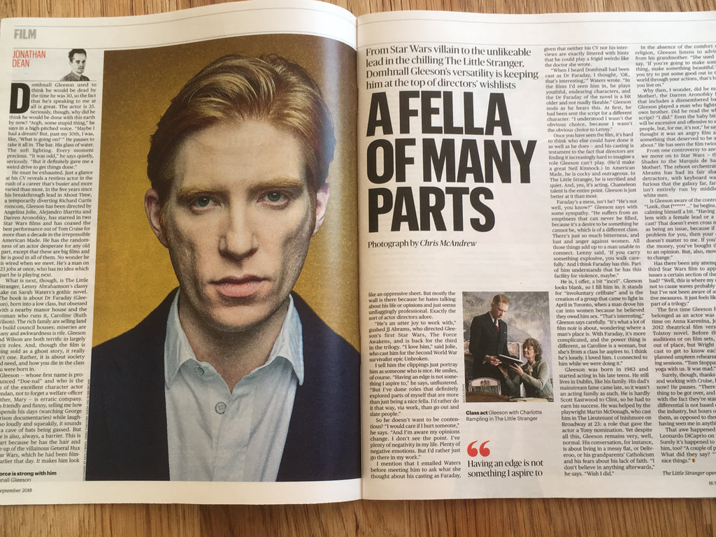 UK CULTURE magazine September 2018: Domhnall Gleeson Glenn Close John Grant
