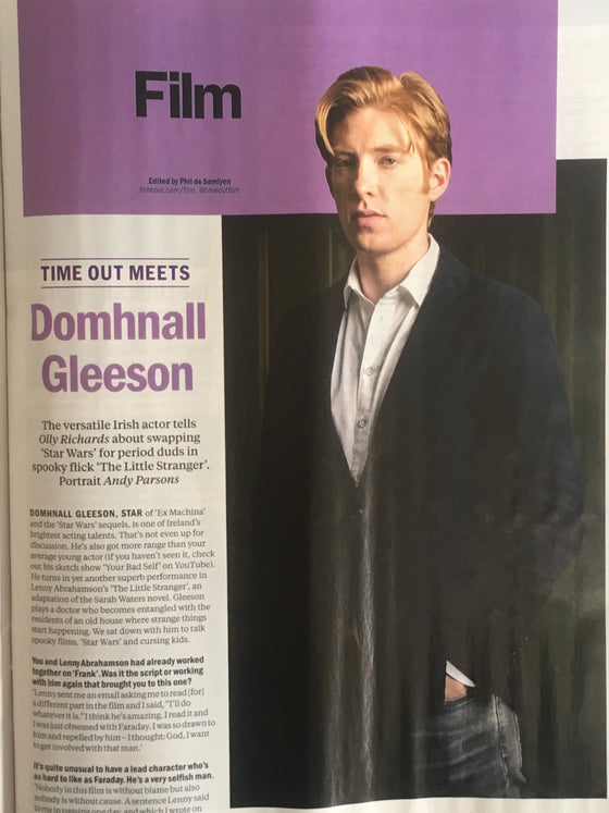 London Time Out Magazine Sept 2018: DOMHNALL GLEESON interview