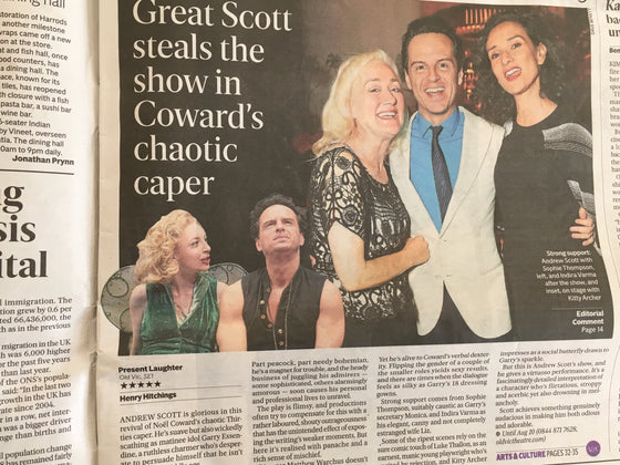 London Evening Standard 26 June 2019: Andrew Scott in Present Laughter