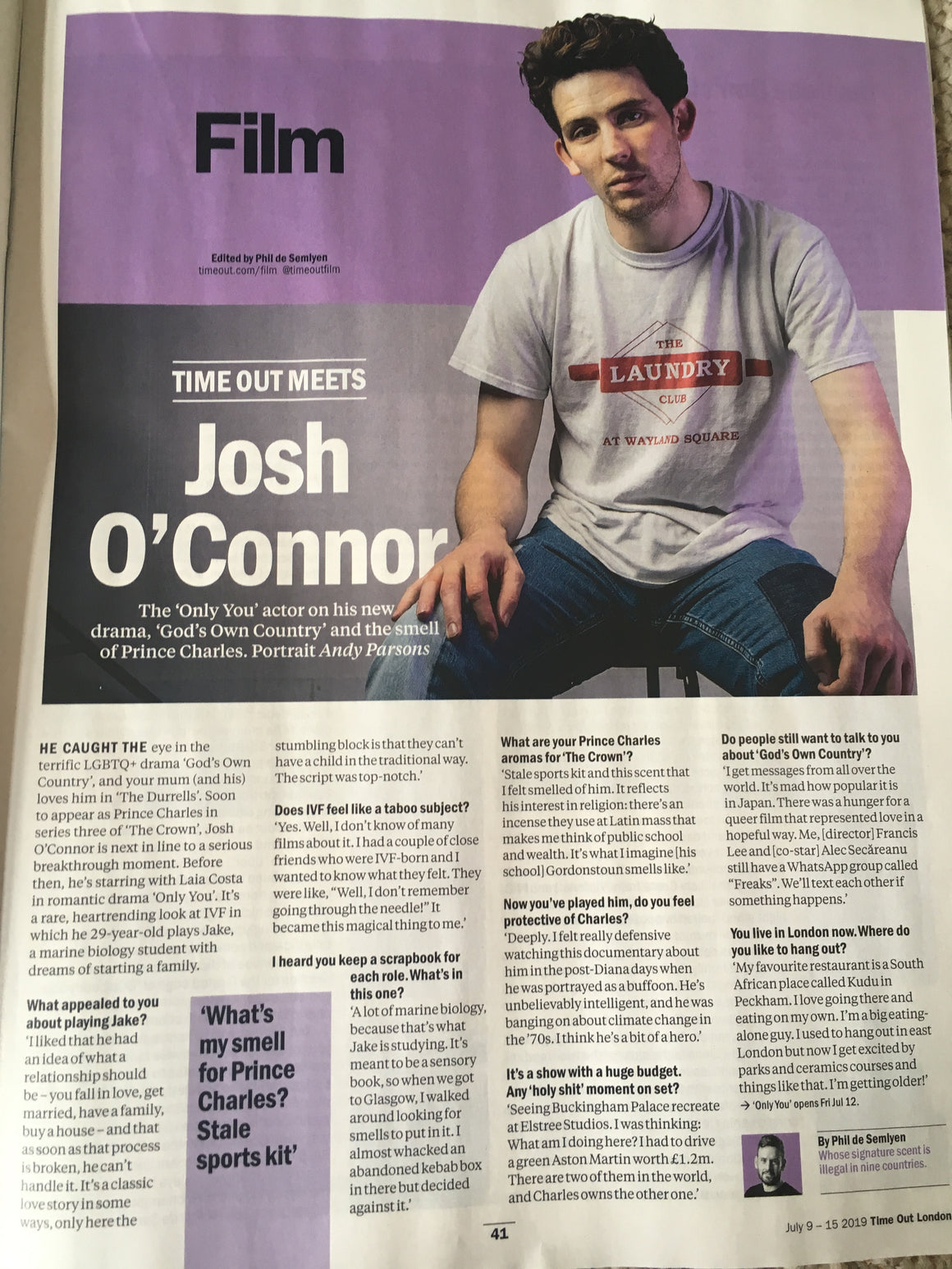 TIME OUT LONDON Magazine July 2019: JOSH O'CONNOR interview CLIVE OWEN