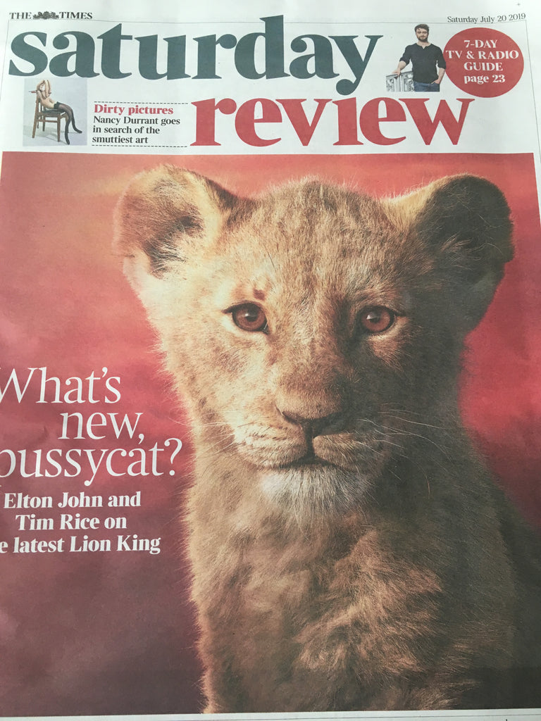 UK TIMES REVIEW 20 July 2019: ELTON JOHN and TIM RICE Paul McCartney AIDAN TURNER