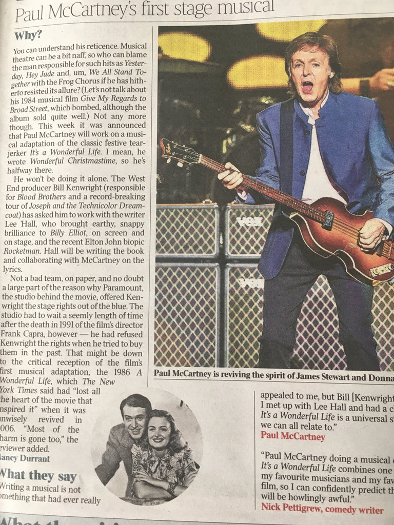 UK TIMES REVIEW 20 July 2019: ELTON JOHN and TIM RICE Paul McCartney AIDAN TURNER