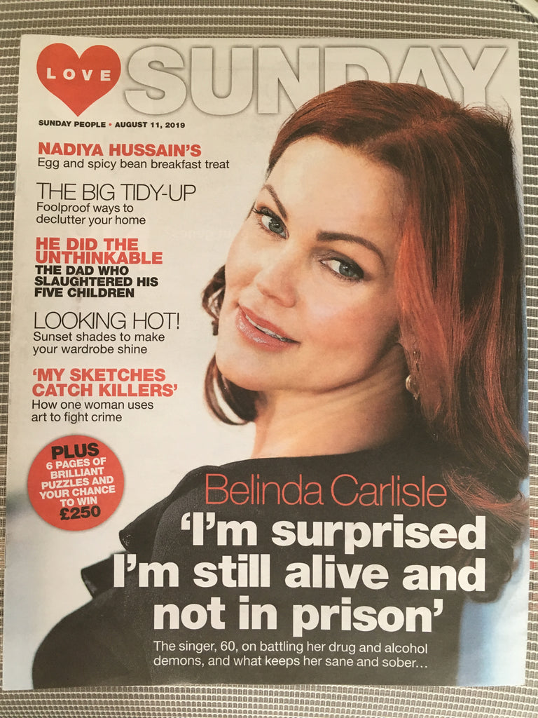New UK Belinda Carlisle Love Sunday Magazine Cover Interview August 2019