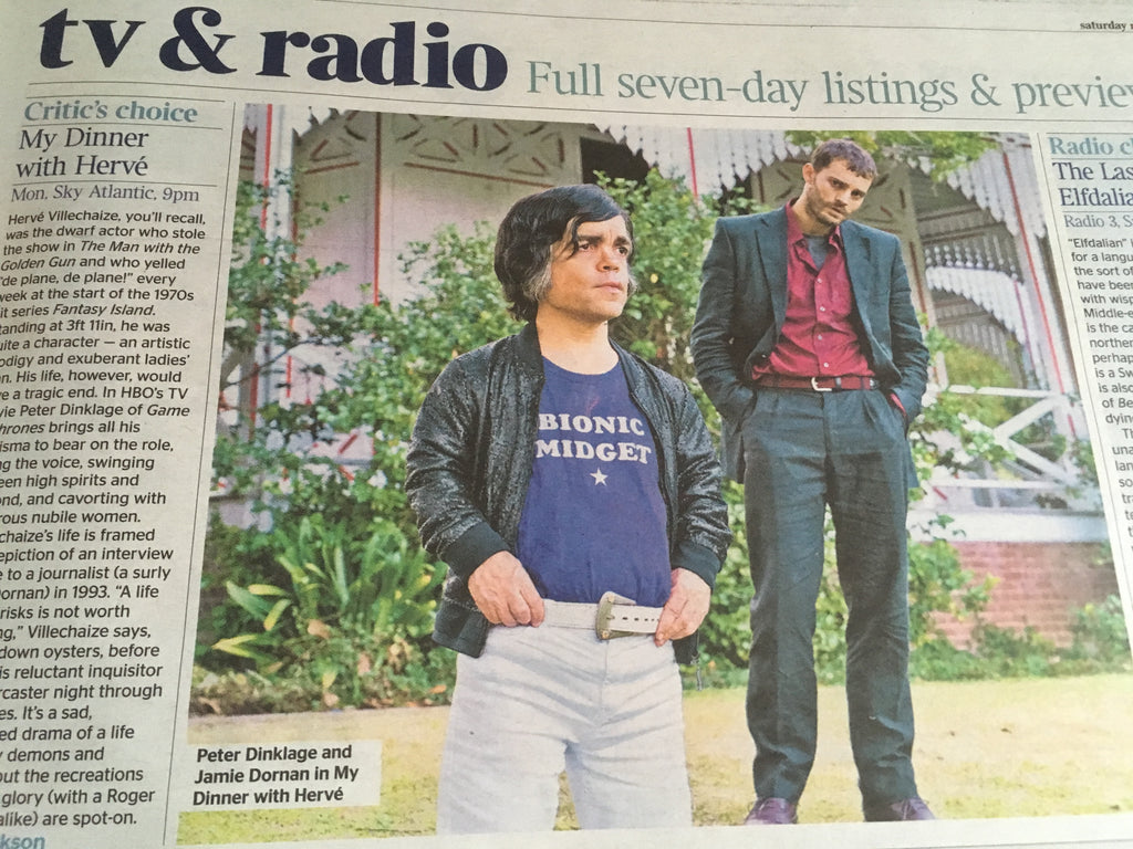 UK Times Review 20 October 2018: Jamie Dornan My Dinner with Herve