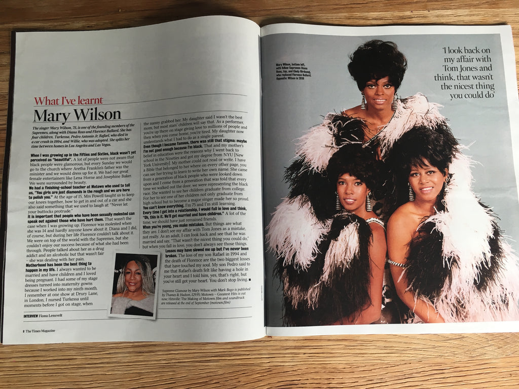 UK Times Magazine 31st August 2019: MARY WILSON (The Supremes Diana Ross) Interview