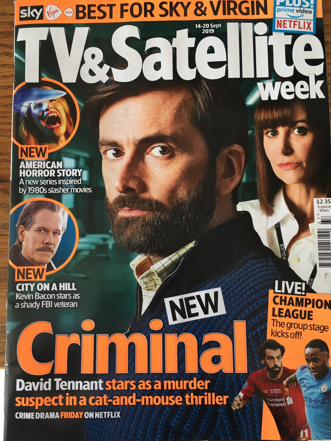 TV & Satellite Magazine 14 Sept 2019: DAVID TENNANT CRIMINAL COVER FEATURE