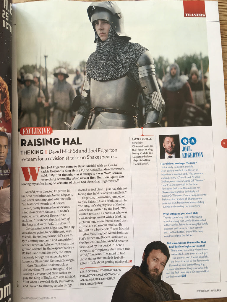 UK TOTAL FILM Magazine October 2019: TIMOTHEE CHALAMET exclusive THE KING