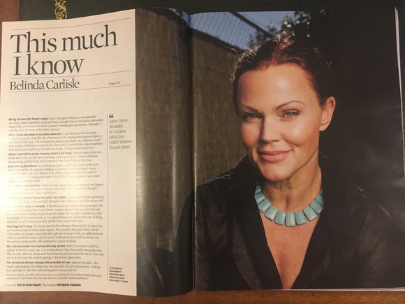Observer Magazine - 13th August 2017  Belinda Carlisle Interview