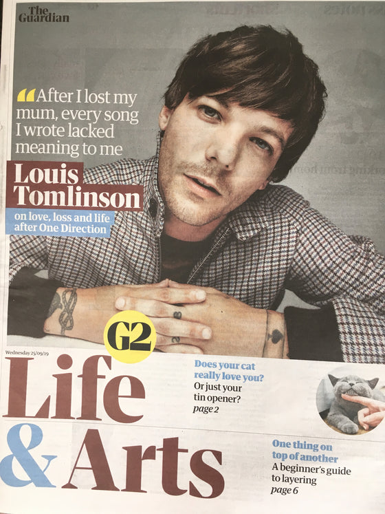 Guardian G2 September 2019: LOUIS TOMLINSON COVER & FEATURE - ONE DIRECTION