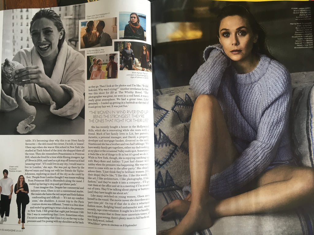 London ES magazine 25th August 2017 Elizabeth Olsen Cover Interview - Will Young