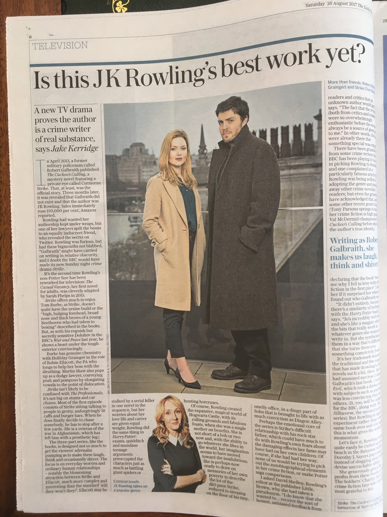 UK Telegraph Review 26 August 2017 Tim Roth Tom Burke Suranne Jones JK Rowling