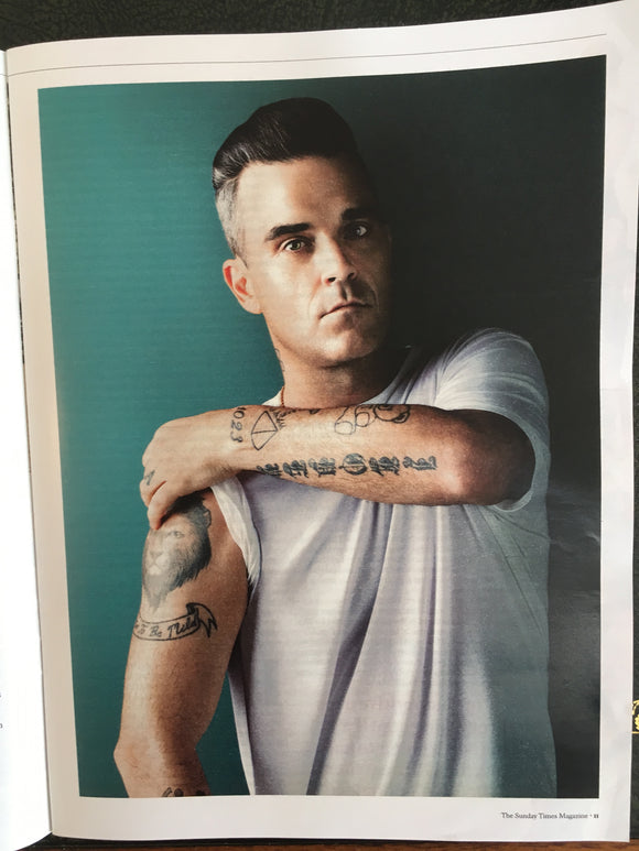 UK Sunday Times magazine 3 September 2017 - Robbie Williams Take That Interview