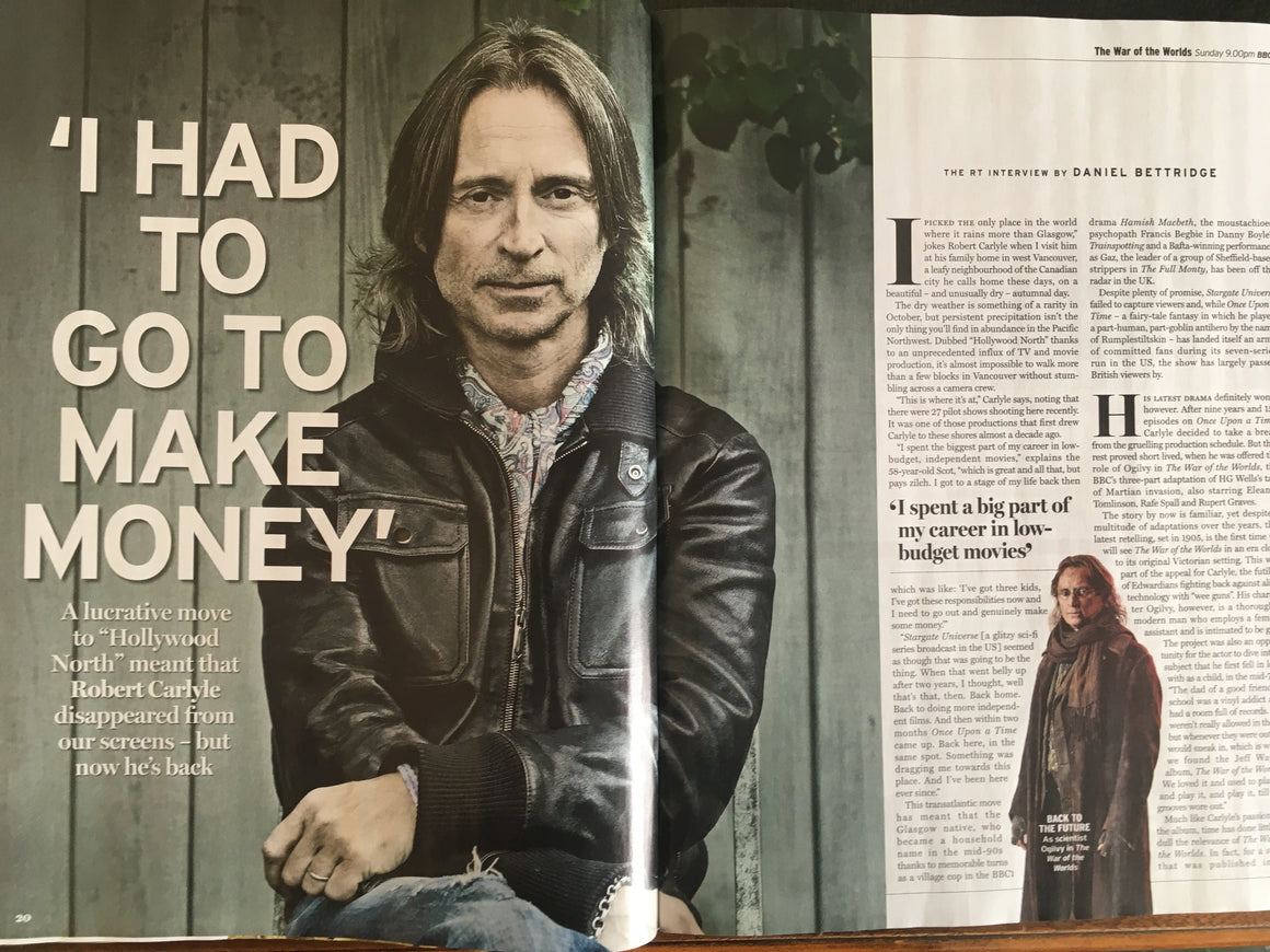 RADIO TIMES Magazine 16 Nov 2019: Robert Carlyle - The RT Interview